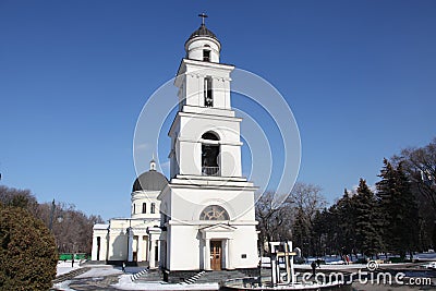 Bell tower of Nativity Cathedral in Kishinev ChiÈ™inÄƒu Moldova Editorial Stock Photo